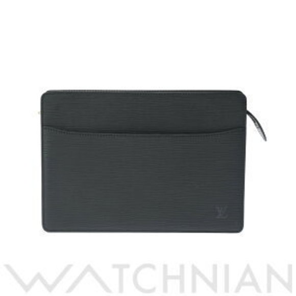 Louis Vuitton Pochette Black Shoulder Bag Leather Homme Noir Epi - Picture 1 of 9